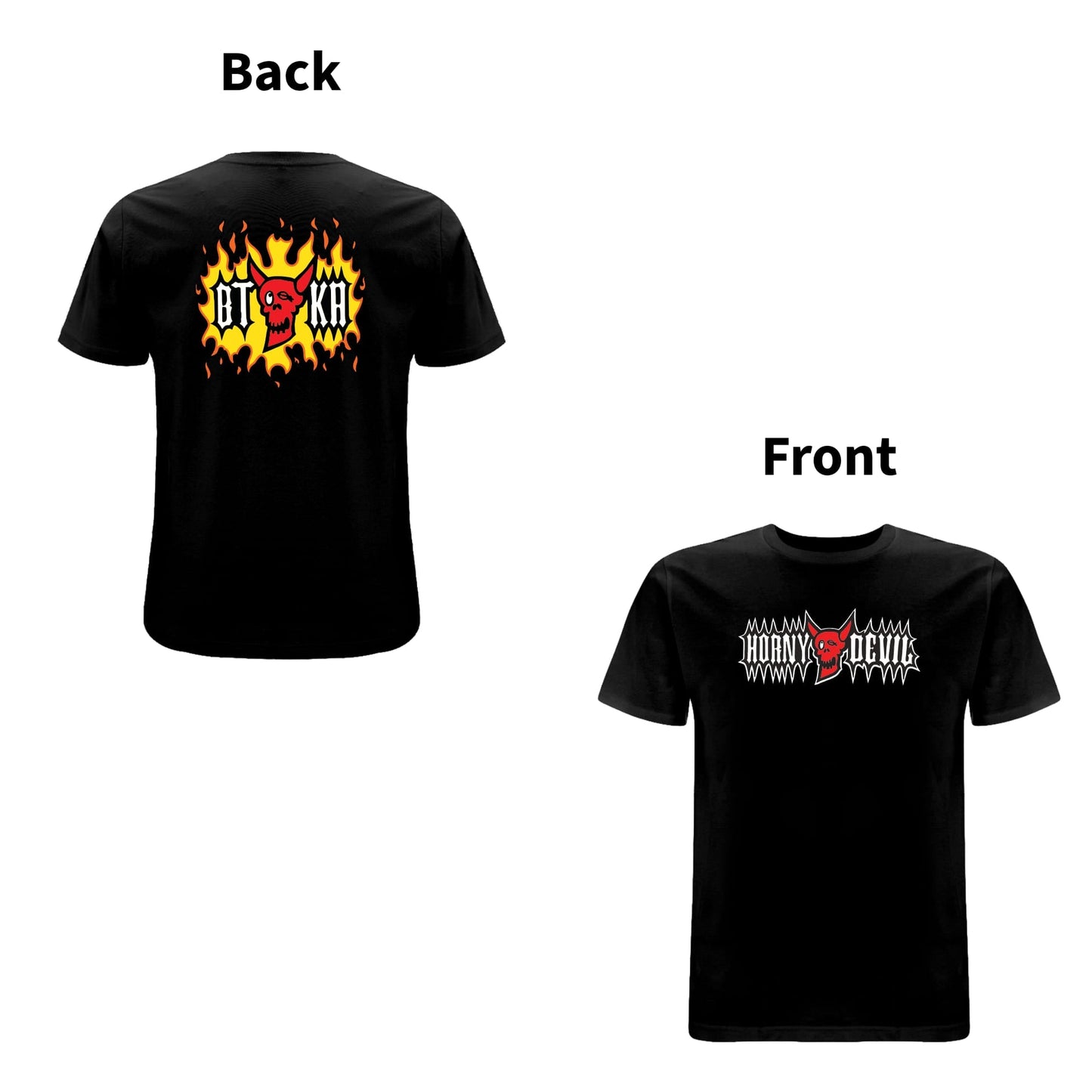 BTKA HORNY DEVIL FRONT & BACK PRINT LOGO T-SHIRT