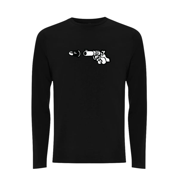BTKA Pistol Front Print Long Sleeve – Rave inspired 90s streetwear, retro fashion from Have a nice day london store 