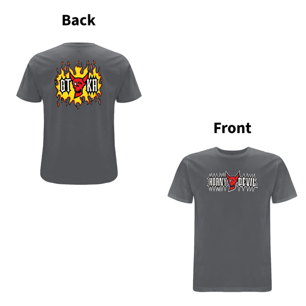 BTKA HORNY DEVIL FRONT & BACK PRINT LOGO T-SHIRT – Rave inspired 90s streetwear, retro fashion from Have a nice day london store 