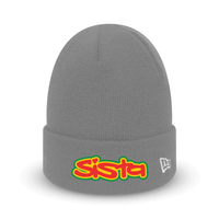 EXCLUSIVE SISTA embroidered script X New Era beanie – Rave inspired 90s streetwear, retro fashion from Have a nice day london store 