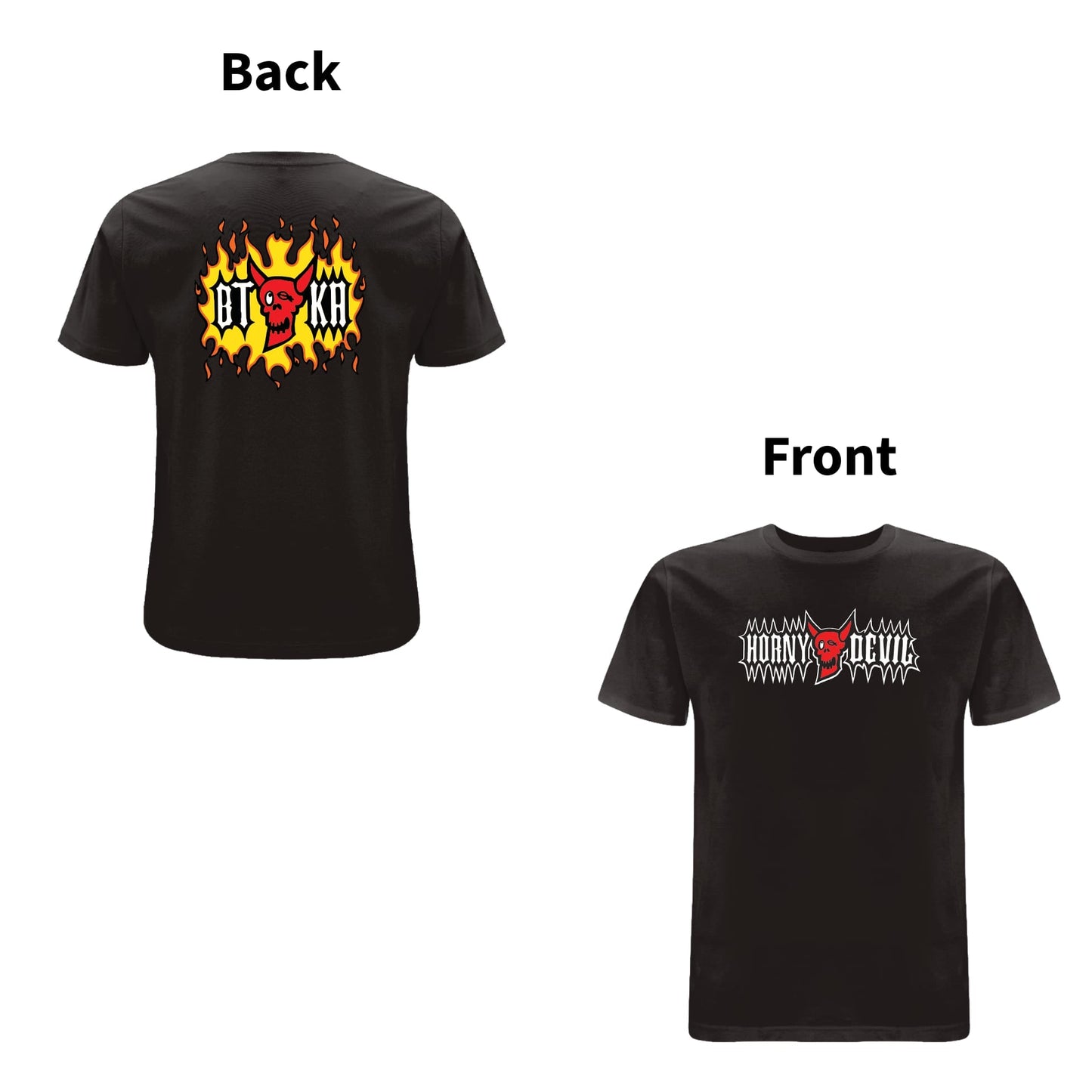 BTKA HORNY DEVIL FRONT & BACK PRINT LOGO T-SHIRT