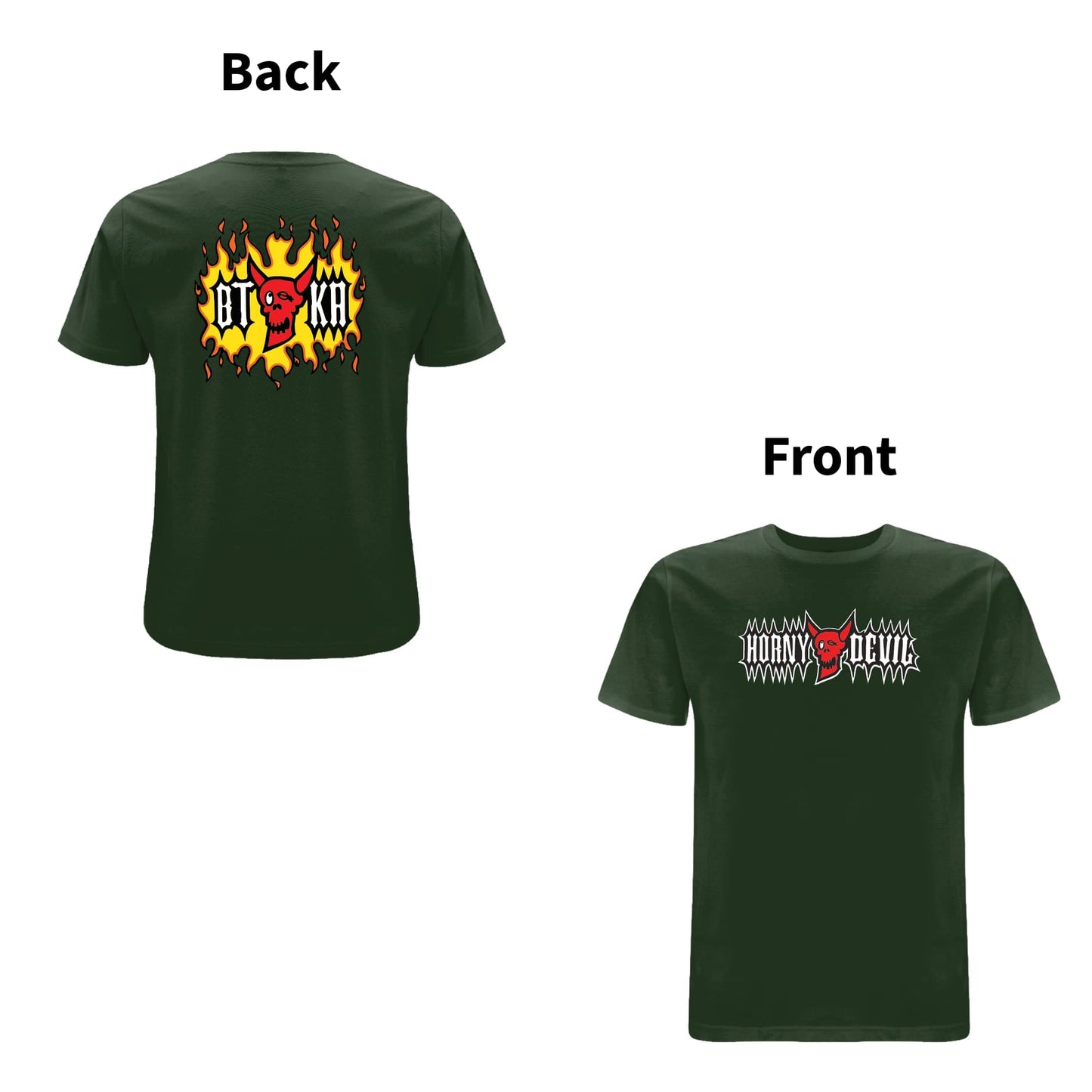 BTKA HORNY DEVIL FRONT & BACK PRINT LOGO T-SHIRT