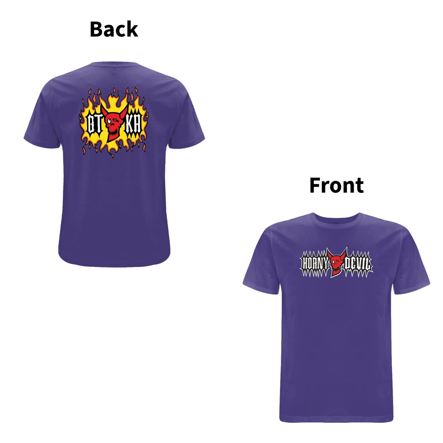 BTKA HORNY DEVIL FRONT & BACK PRINT LOGO T-SHIRT