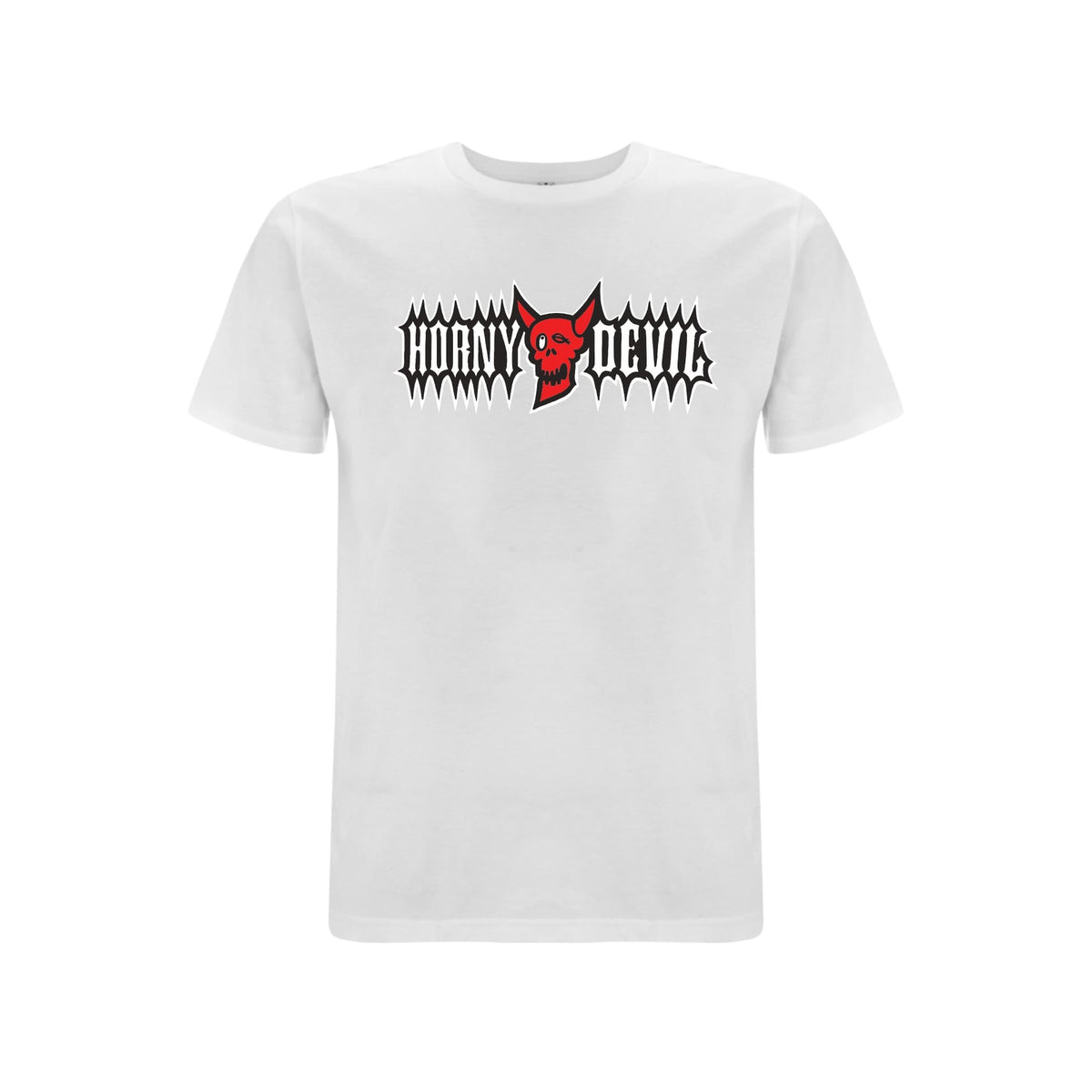 BTKA HORNY DEVIL FRONT PRINT LOGO T-SHIRT – Rave inspired 90s streetwear, retro fashion from Have a nice day london store 