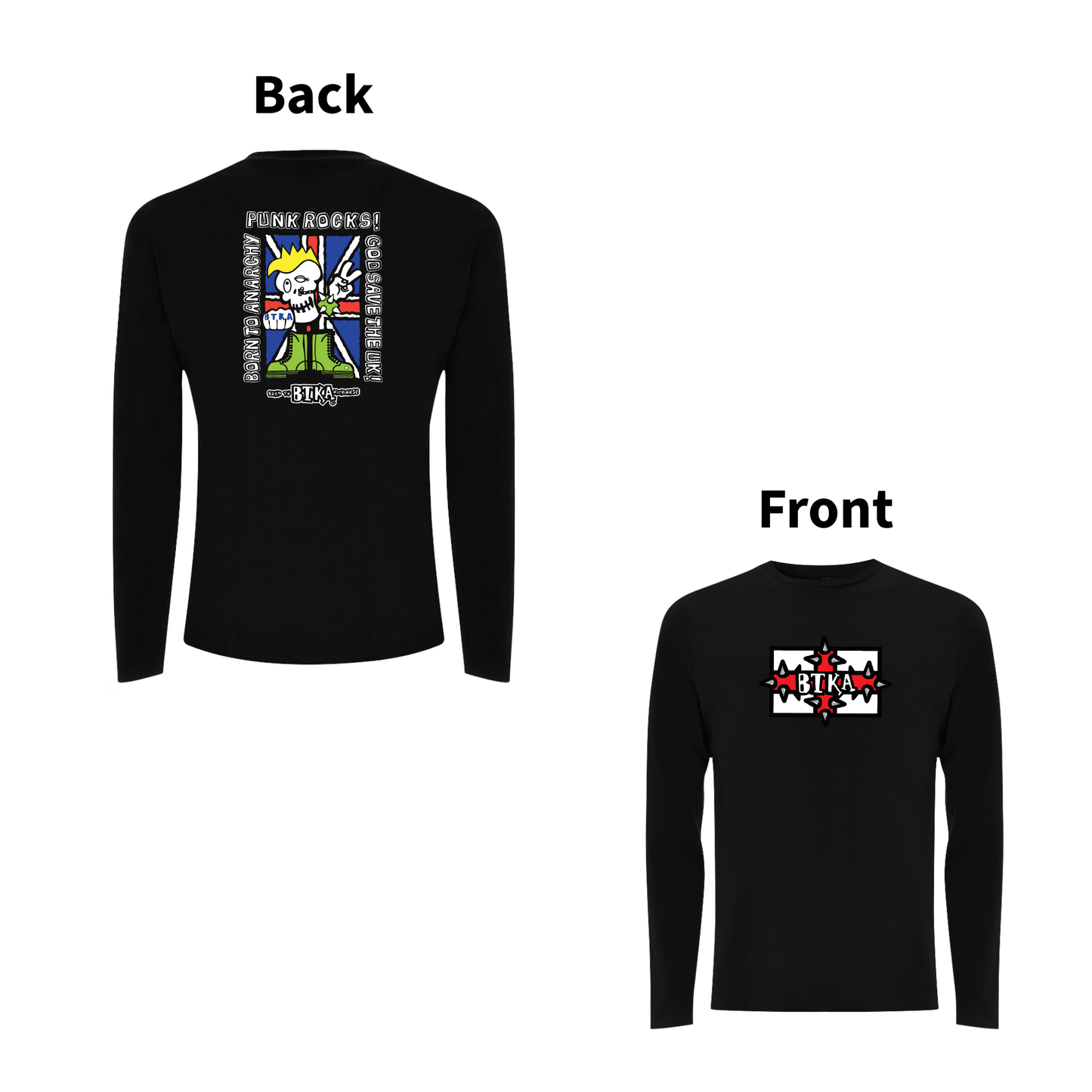 BTKA - PUNK ROCKS 90's Classic Front and Back Print Logo Longsleeve T-shirt