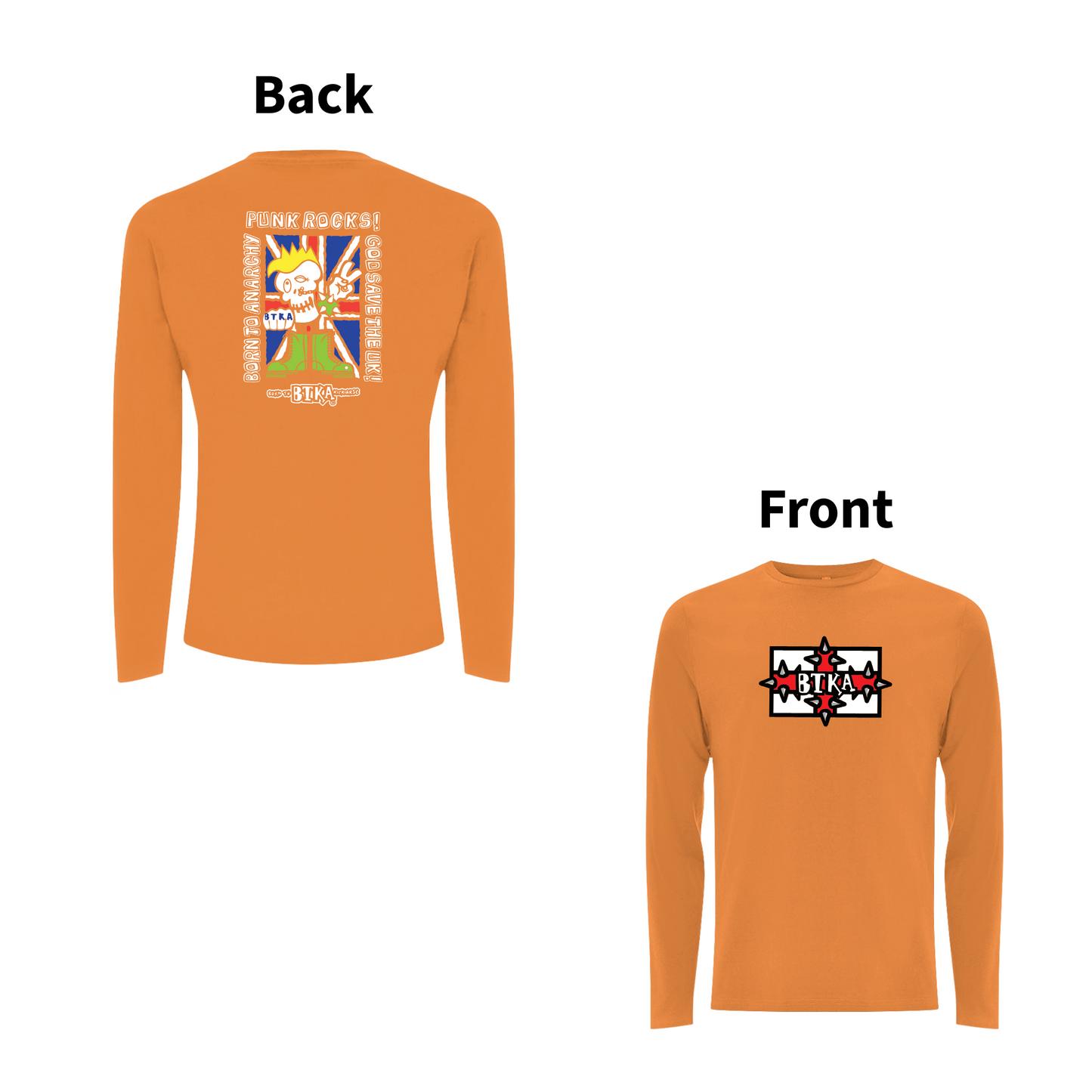 BTKA - PUNK ROCKS 90's Classic Front and Back Print Logo Longsleeve T-shirt