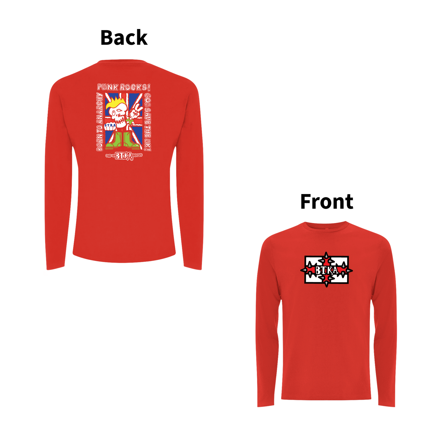 BTKA - PUNK ROCKS 90's Classic Front and Back Print Logo Longsleeve T-shirt