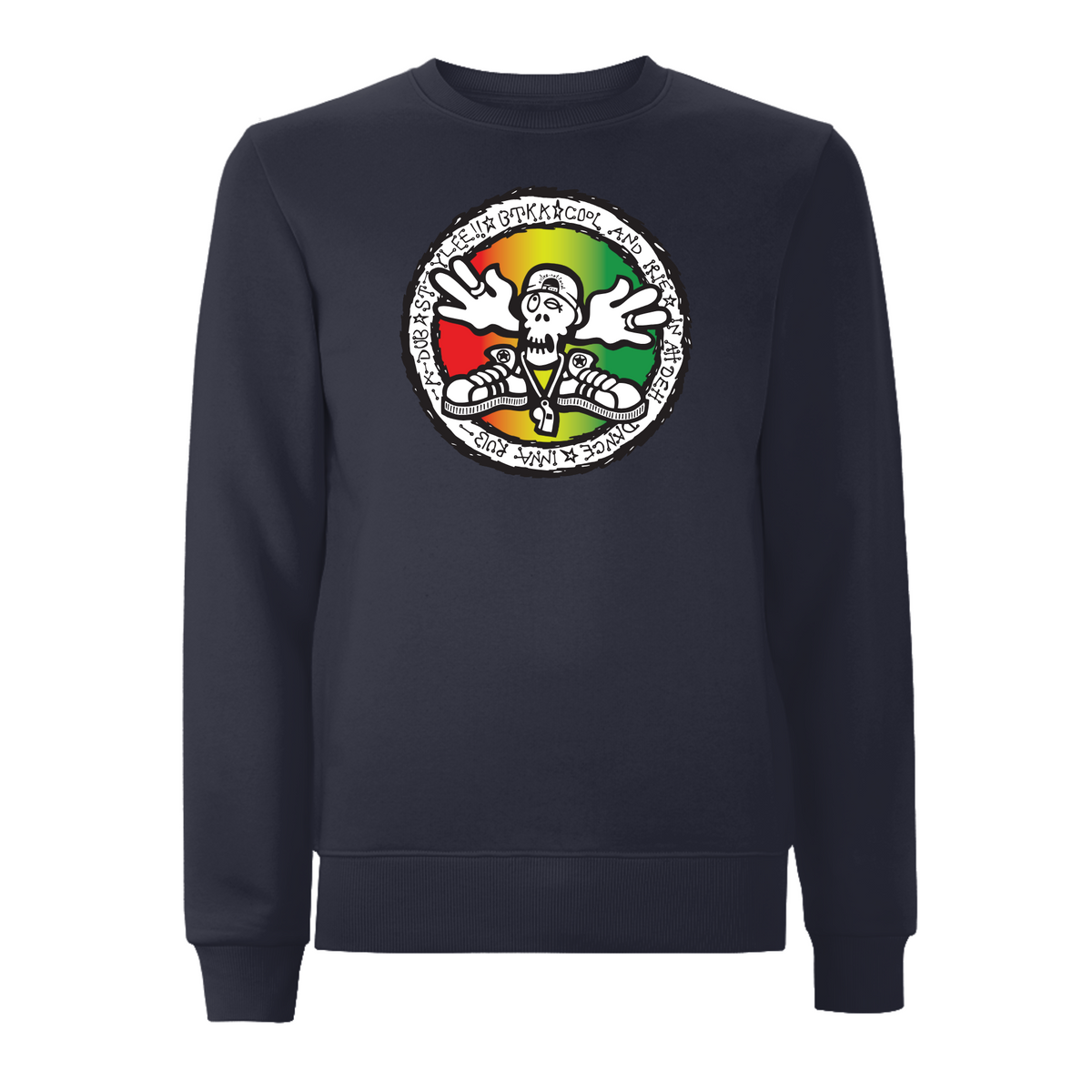 BTKA - COOL and IRIE Large Front Print Sweatshirt – Rave inspired 90s streetwear, retro fashion from Have a nice day london store 