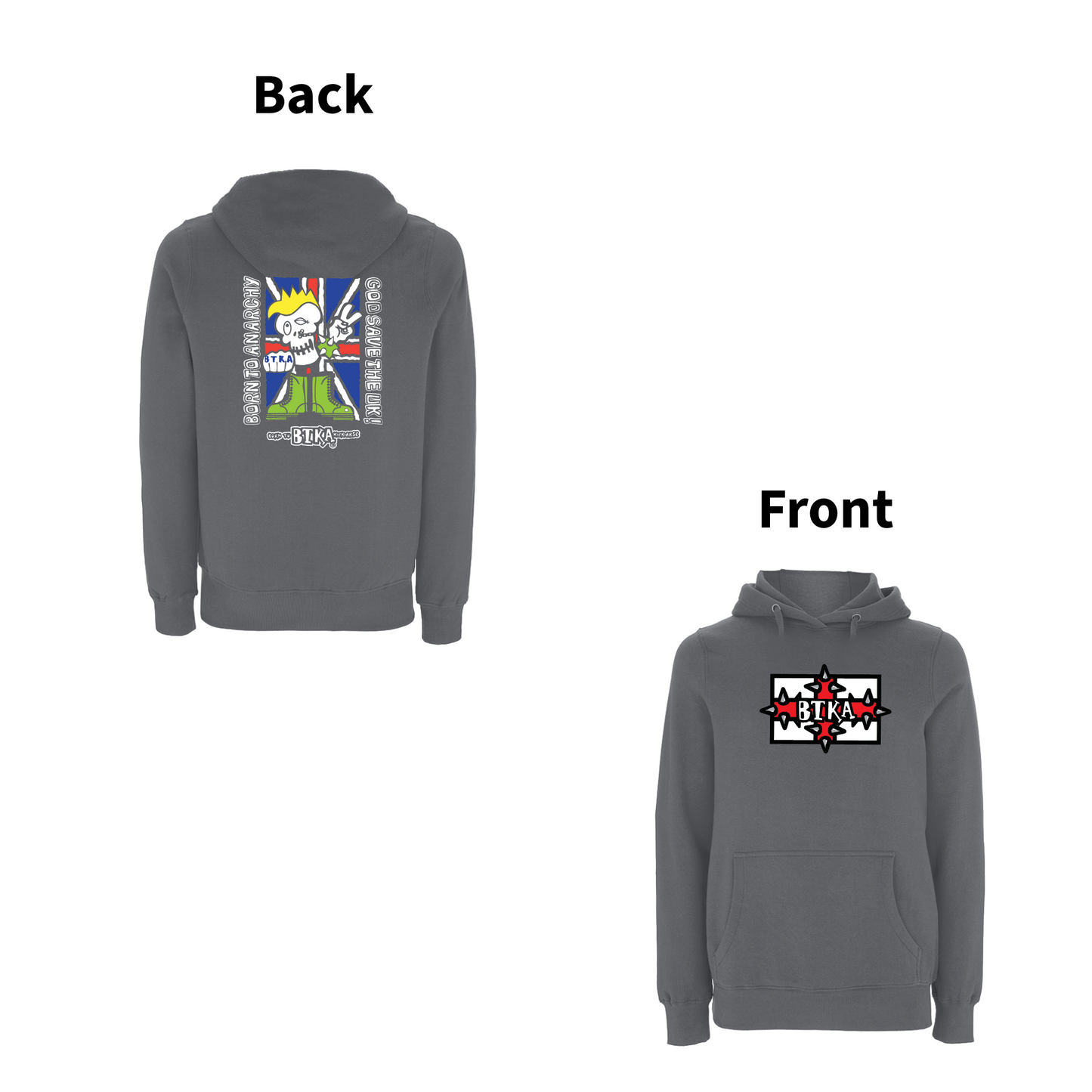 BTKA - PUNK ROCKS 90's Classic Front & Back Print Logo Hoodie