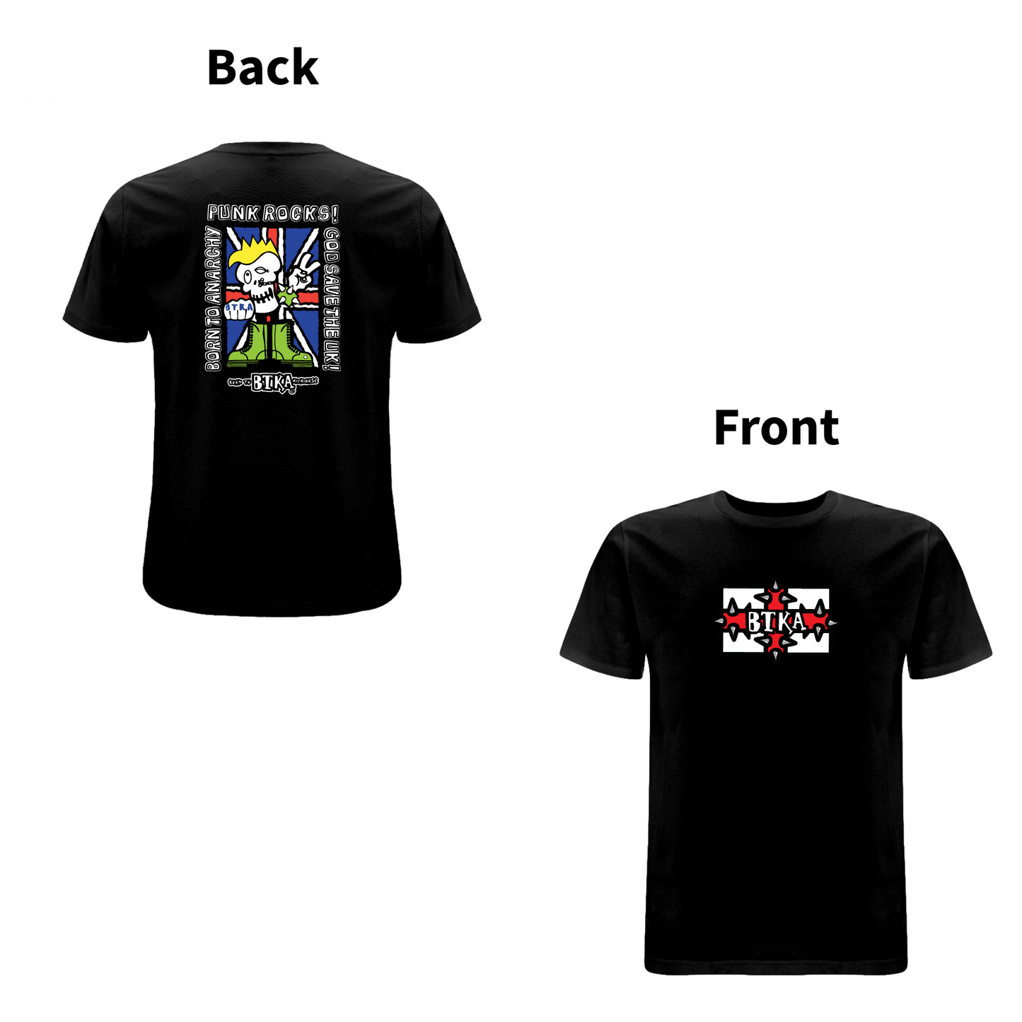 BTKA - PUNK ROCKS 90's Classic  Front & Back Print Logo T-shirt