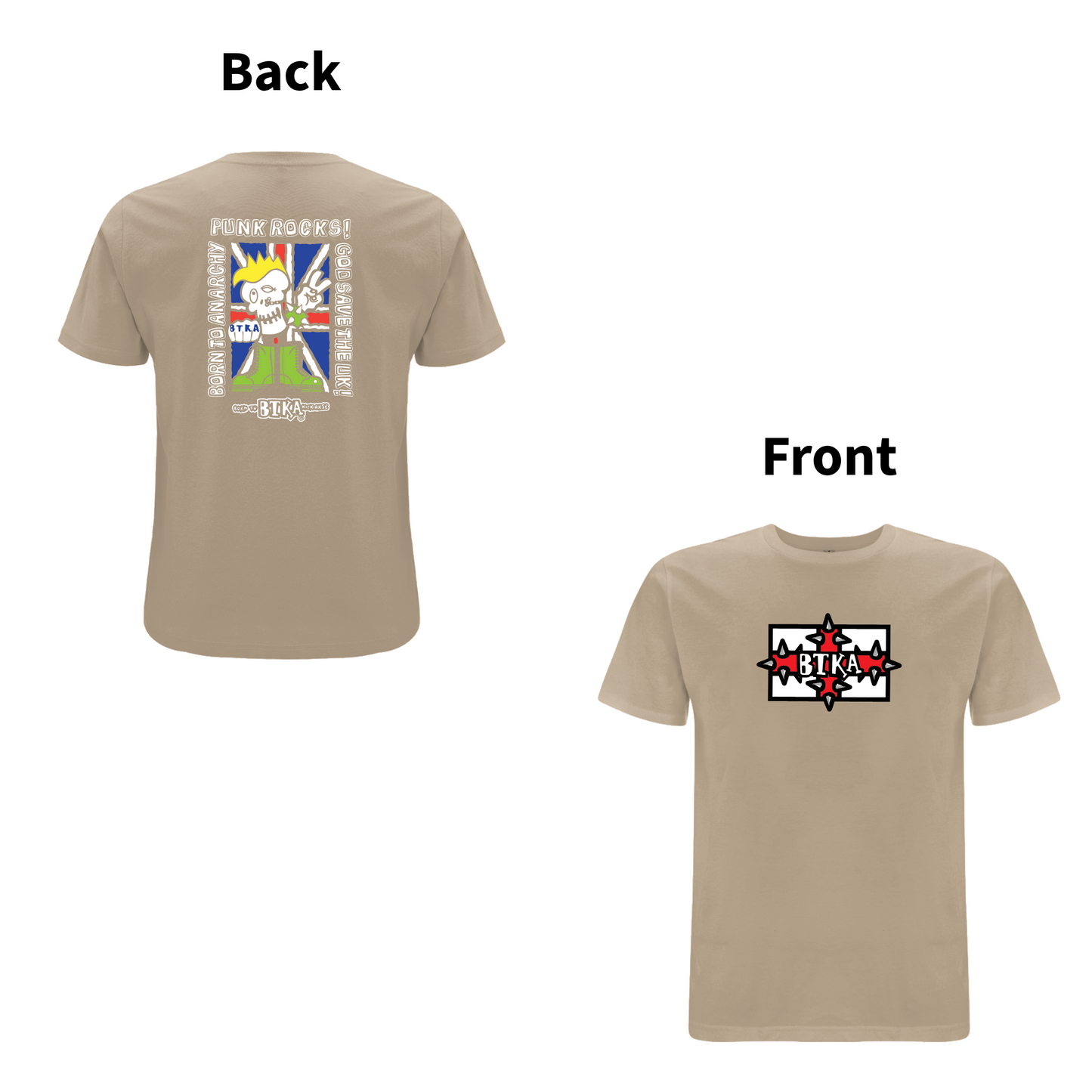 BTKA - PUNK ROCKS 90's Classic  Front & Back Print Logo T-shirt