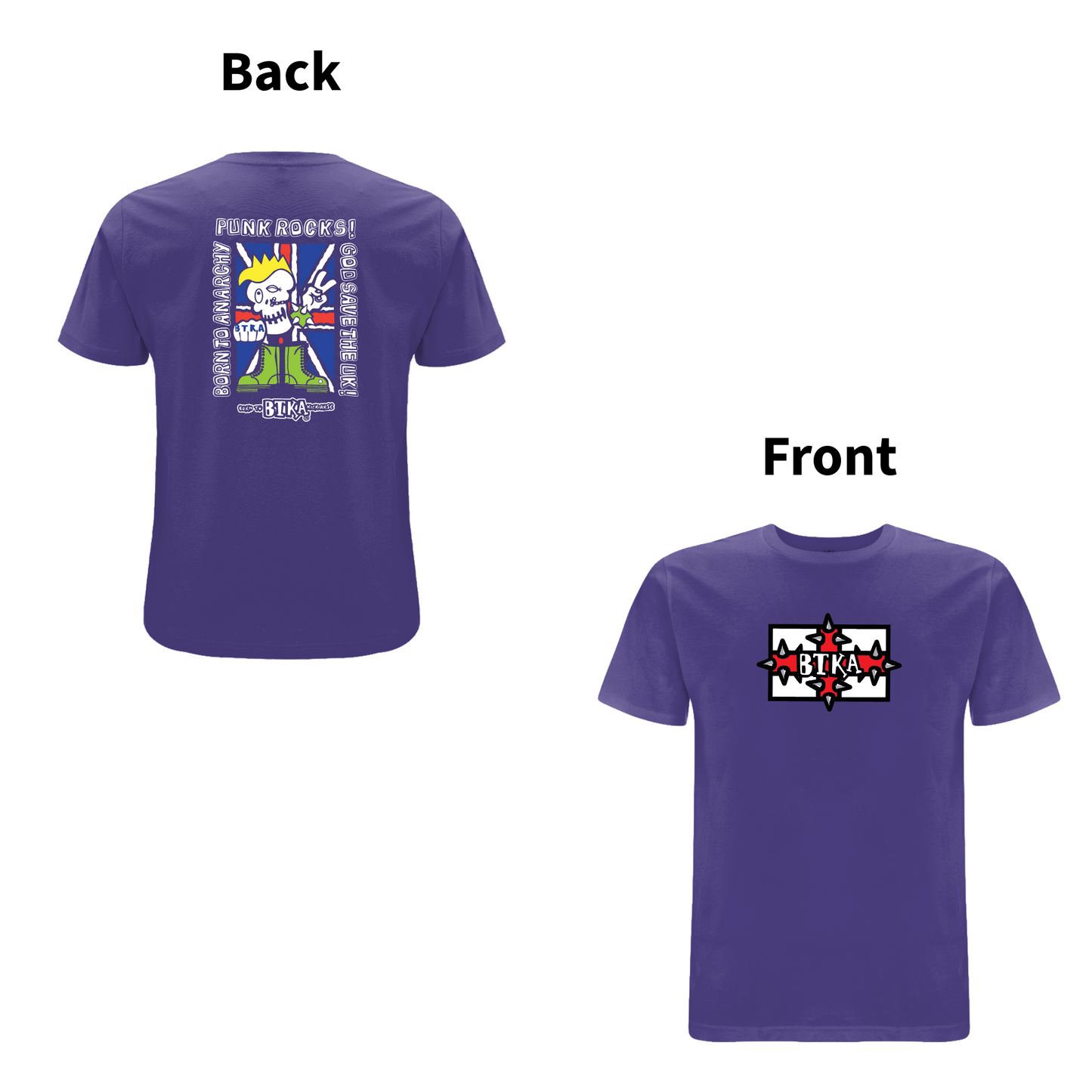 BTKA - PUNK ROCKS 90's Classic  Front & Back Print Logo T-shirt