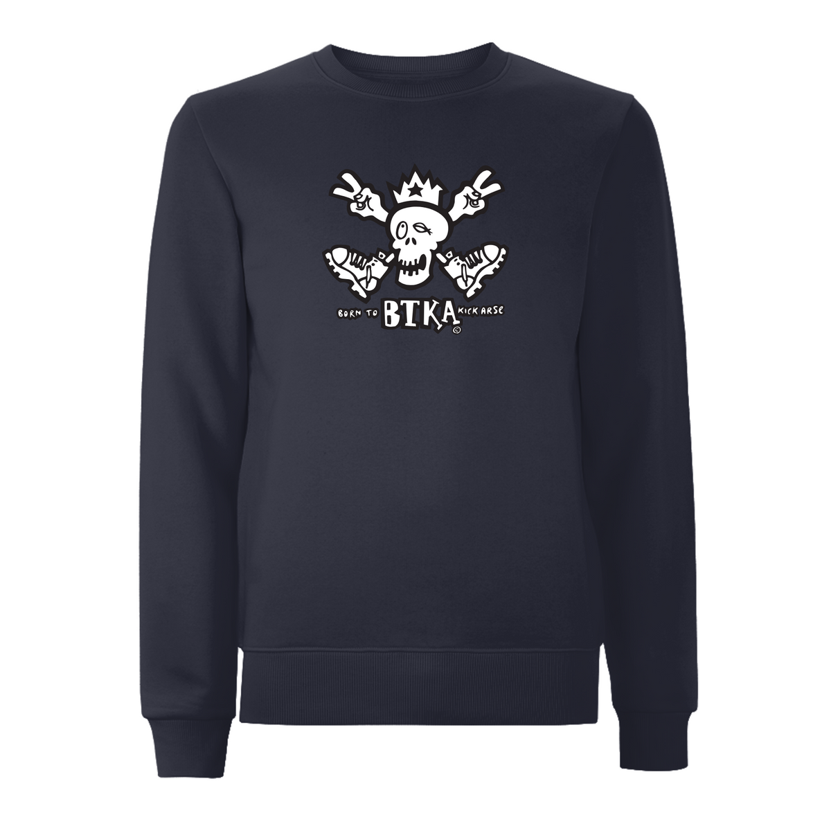 BTKA - CLASSIC Front Print Sweatshirt – Rave inspired 90s streetwear, retro fashion from Have a nice day london store 