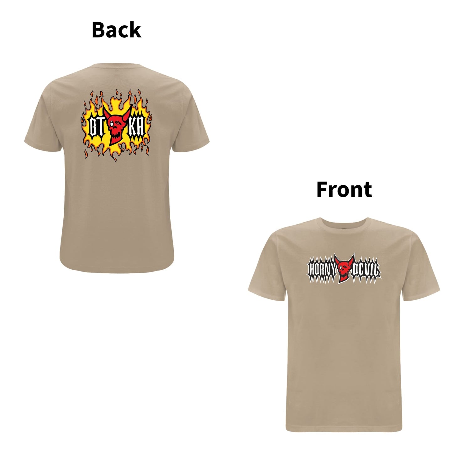 BTKA HORNY DEVIL FRONT & BACK PRINT LOGO T-SHIRT
