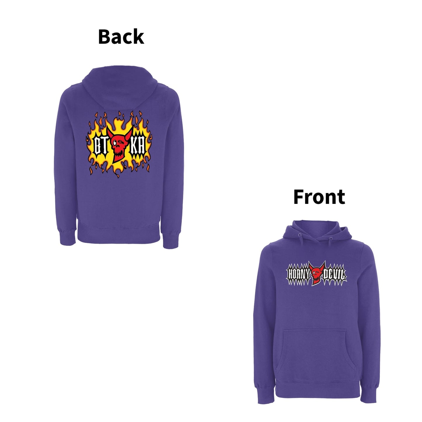 BTKA Horny Devil front & back print  Logo Hoodie