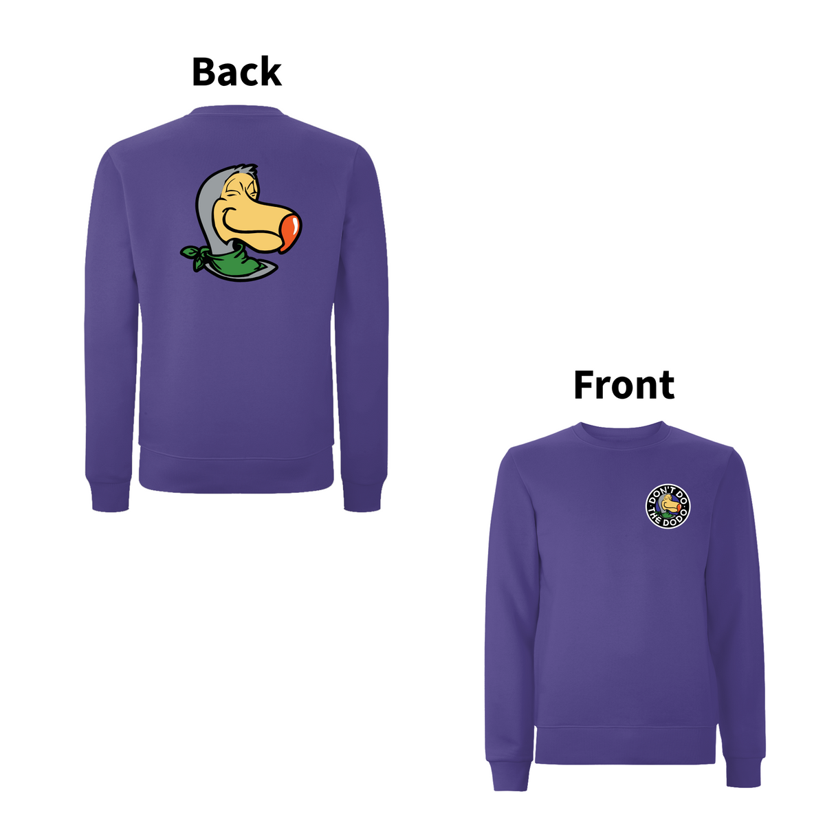 DON'T DO THE DODO - CREST Front and Back Print Sweatshirt – Rave inspired 90s streetwear, retro fashion from Have a nice day london store 