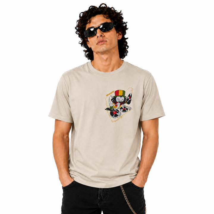Dready 'Wheel it  Up' Embroidered T- Shirt