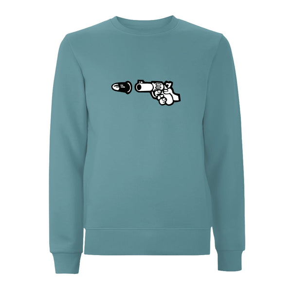 BTKA Pistol Front Print Sweatshirt – Rave inspired 90s streetwear, retro fashion from Have a nice day london store 