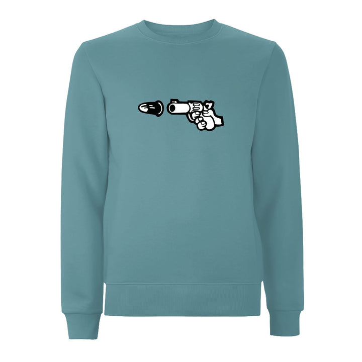 BTKA Pistol Front Print Sweatshirt – Rave inspired 90s streetwear, retro fashion from Have a nice day london store 