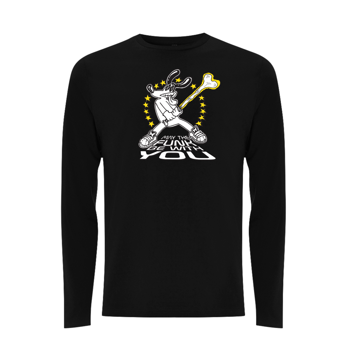 FUNKY DOG  - MAY THE FUNK BE WITH YOU Longsleeve T-shirt – Rave inspired 90s streetwear, retro fashion from Have a nice day london store 