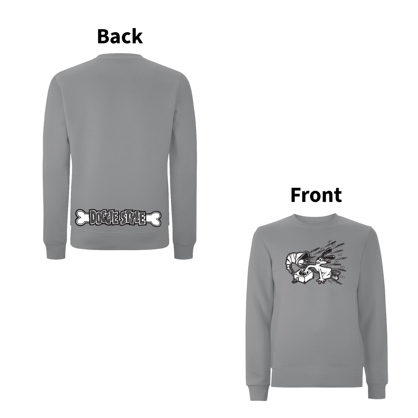 FUNKY DOG - DOGGIE STYLE  Front and Back Print Sweatshirt