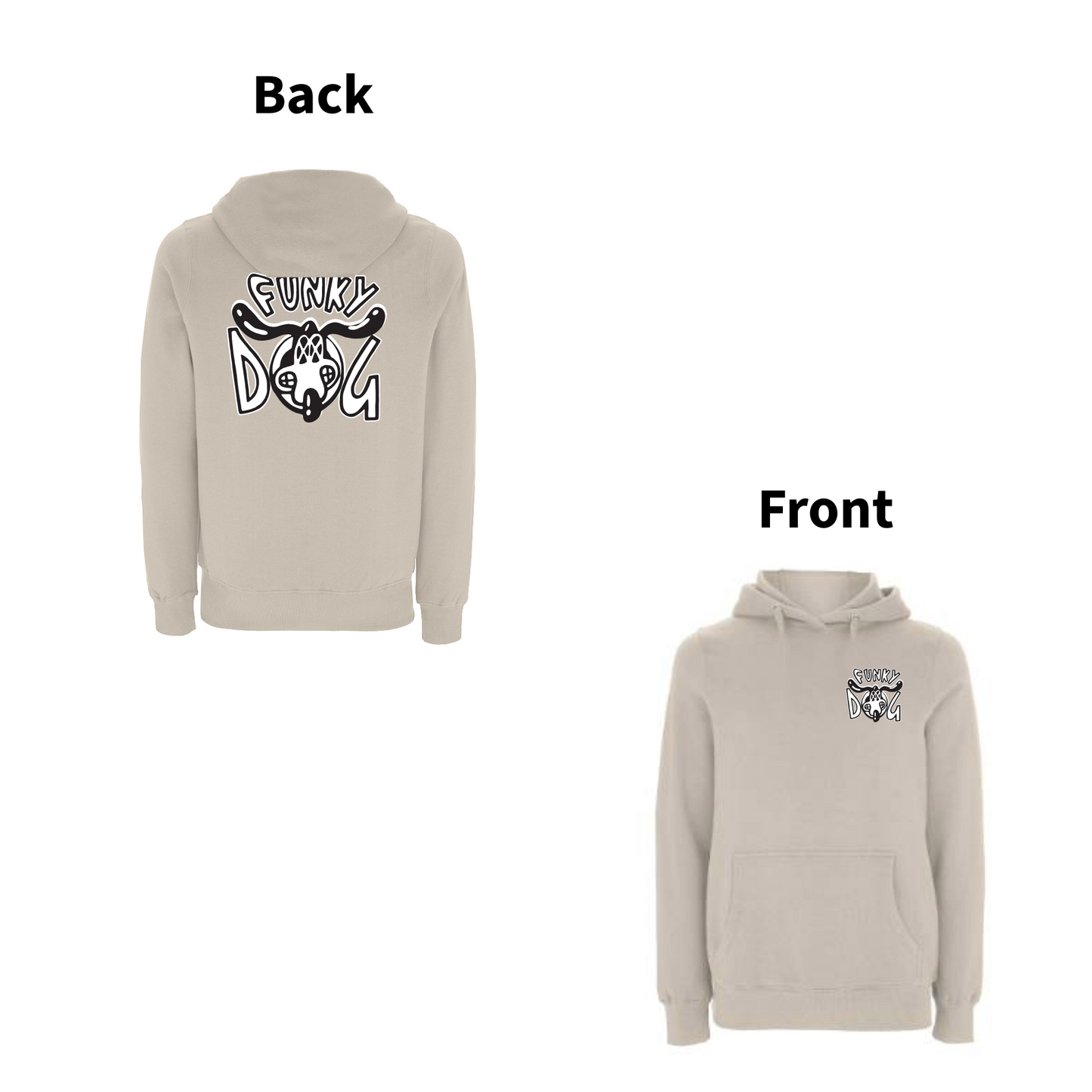 FUNKY DOG - FUNKY DOG LOGO  Front and Back Print Hoodie
