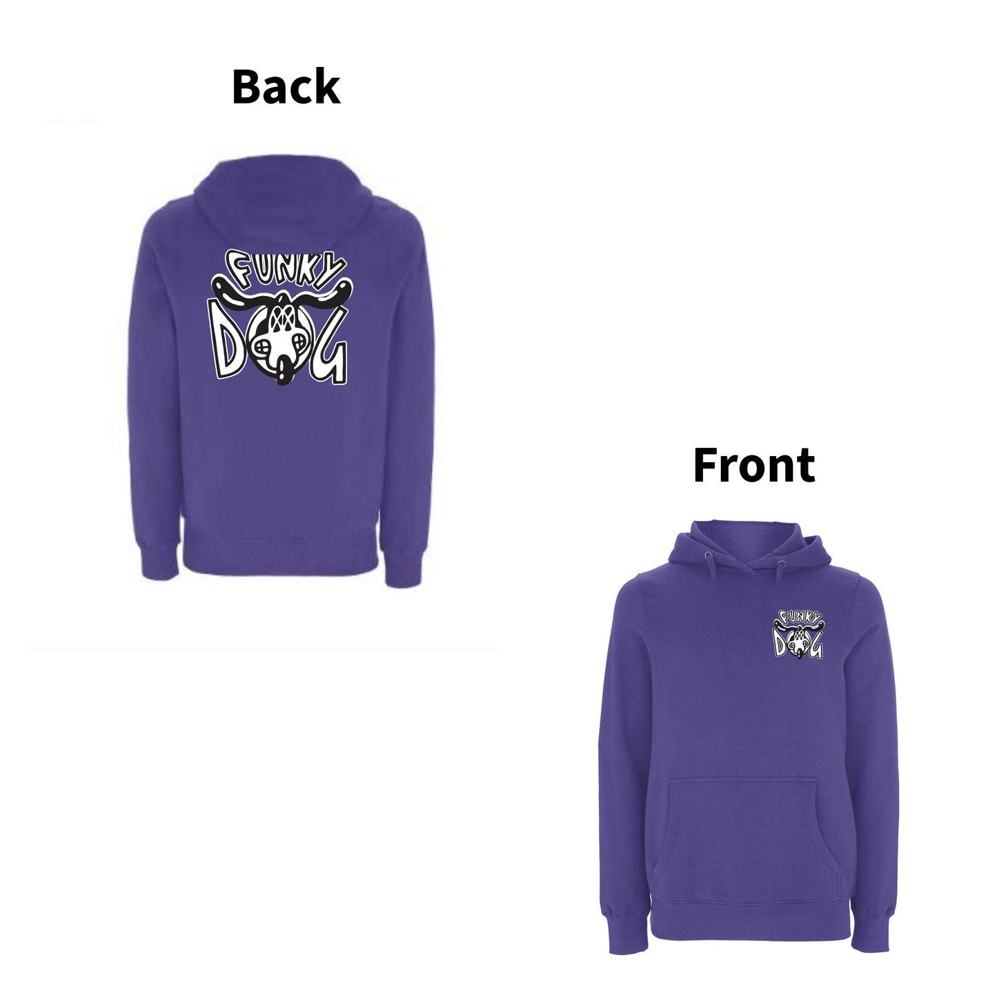 FUNKY DOG - FUNKY DOG LOGO  Front and Back Print Hoodie