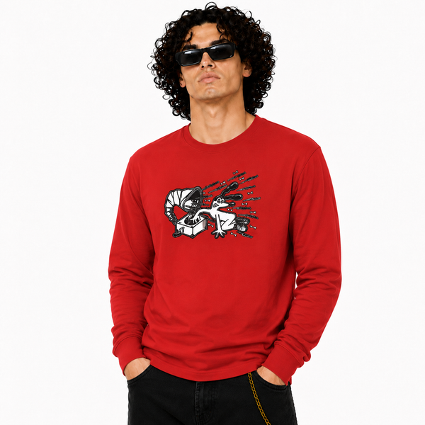 FUNKY DOG - DOGGIE STYLE  Front and Back Print Longsleeve T-shirt