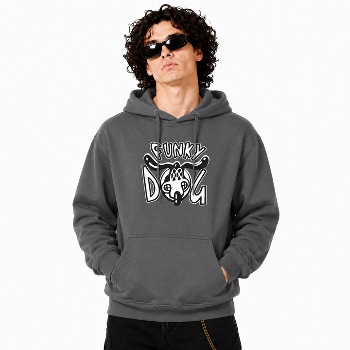 Funky Dog Embroidered Hoodie