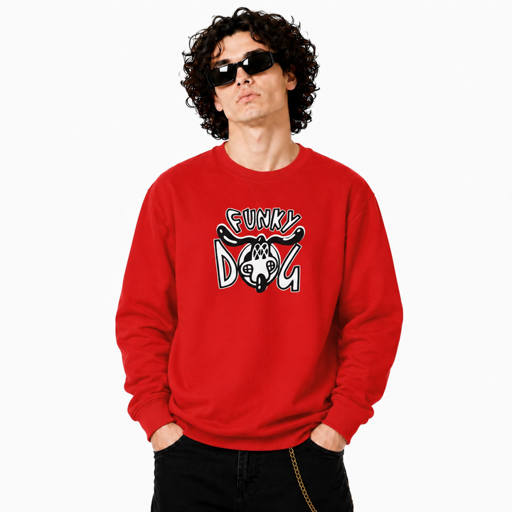 Funky Dog Embroidered Sweatshirt