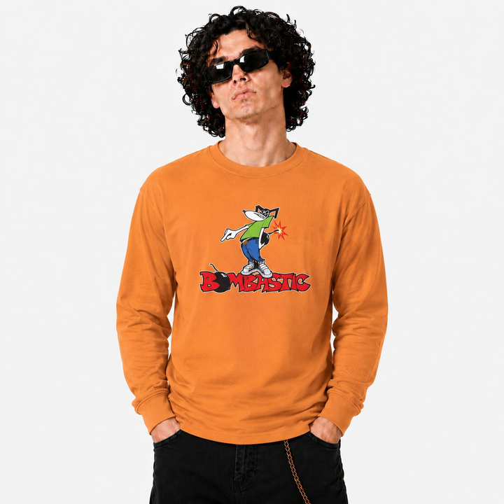Funky dog Bombastic  Front Print Long Sleeve