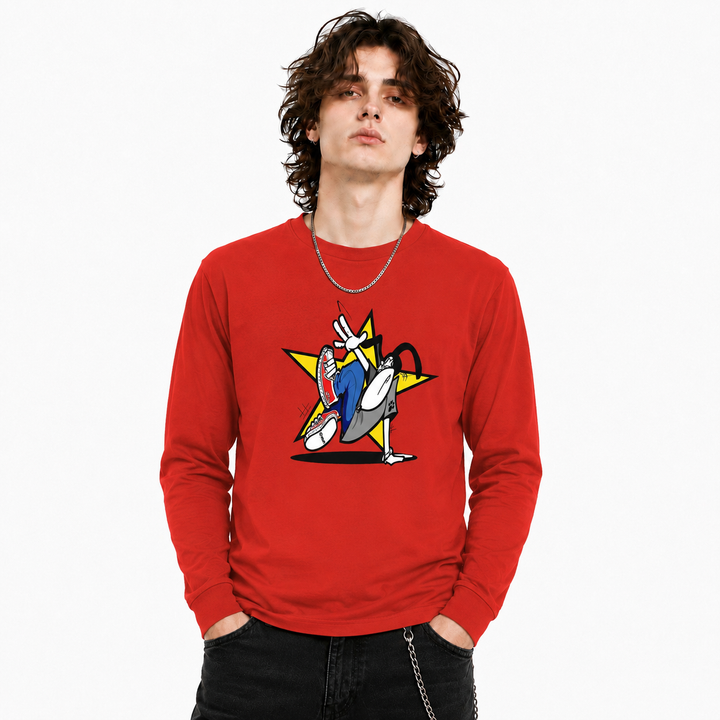 Funky dog Dog Star Front Print Long Sleev