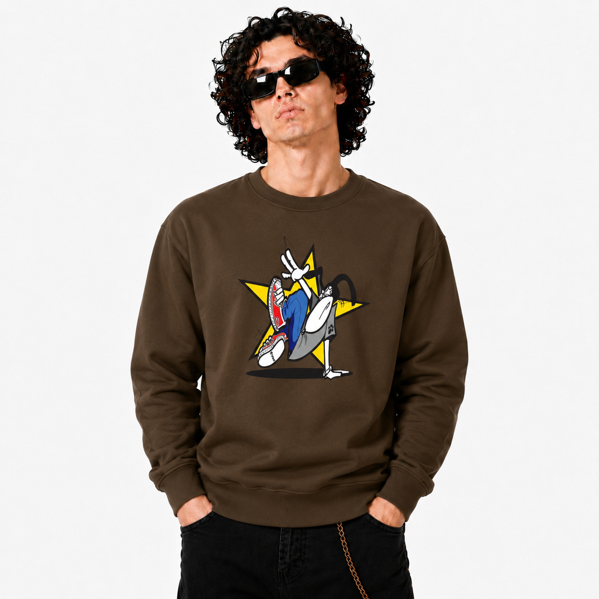 Funky dog Dog Star Front Print Sweatshirt