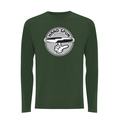 HANDSPUN RECORDS - Classic Front Print GREY Logo Longsleeve T-shirt