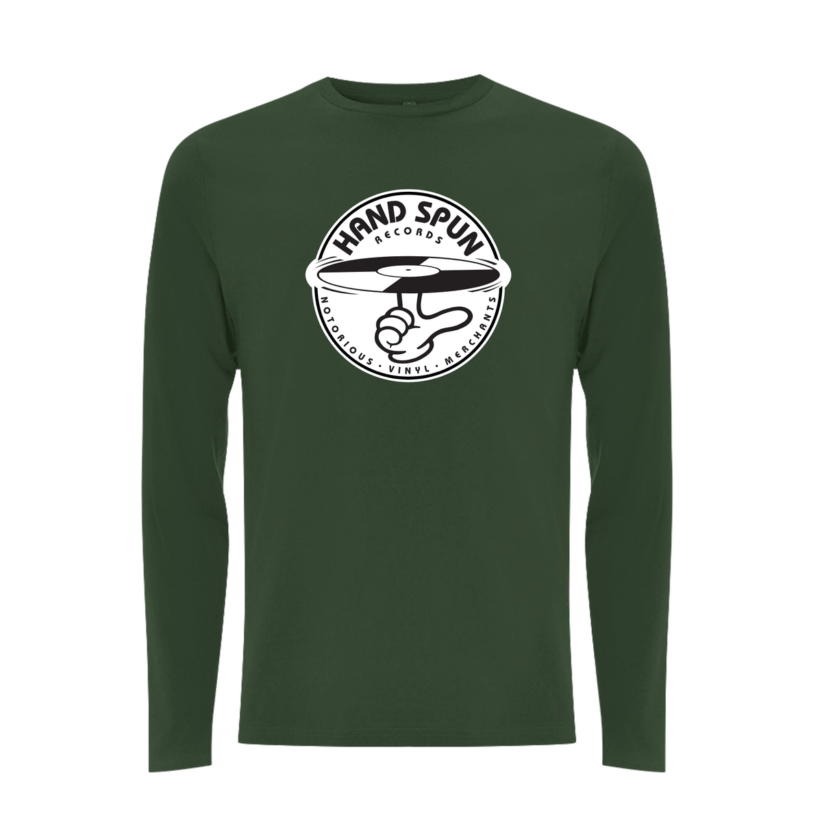 HANDSPUN RECORDS - Classic Front Print Logo Longsleeve T-shirt – Rave inspired 90s streetwear, retro fashion from Have a nice day london store 