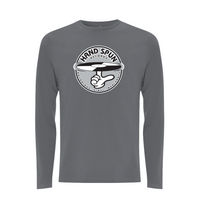 HANDSPUN RECORDS - Classic Front Print GREY Logo Longsleeve T-shirt – Rave inspired 90s streetwear, retro fashion from Have a nice day london store 
