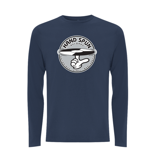 HANDSPUN RECORDS - Classic Front Print GREY Logo Longsleeve T-shirt