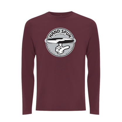 HANDSPUN RECORDS - Classic Front Print GREY Logo Longsleeve T-shirt