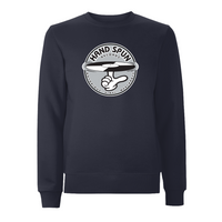 HANDSPUN RECORDS - Classic Front Print GREY Logo Sweatshirt – Rave inspired 90s streetwear, retro fashion from Have a nice day london store 