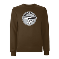 HANDSPUN RECORDS - Classic Front Print GREY Logo Sweatshirt – Rave inspired 90s streetwear, retro fashion from Have a nice day london store 