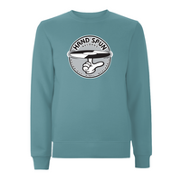 HANDSPUN RECORDS - Classic Front Print GREY Logo Sweatshirt – Rave inspired 90s streetwear, retro fashion from Have a nice day london store 