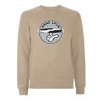 HANDSPUN RECORDS - Classic Front Print GREY Logo Sweatshirt – Rave inspired 90s streetwear, retro fashion from Have a nice day london store 
