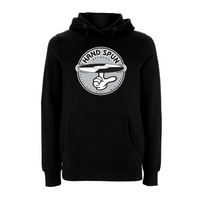 HANDSPUN RECORDS - Classic Front Print GREY Logo Hoodie – Rave inspired 90s streetwear, retro fashion from Have a nice day london store 