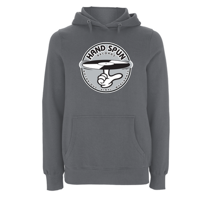 HANDSPUN RECORDS - Classic Front Print GREY Logo Hoodie