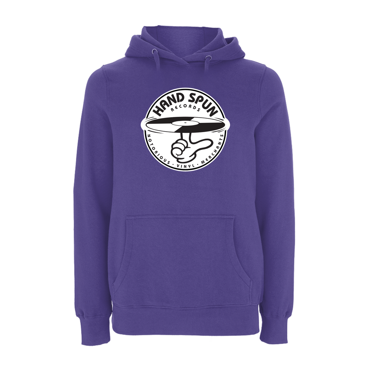 HANDSPUN RECORDS - Classic Front Print Logo Hoodie – Rave inspired 90s streetwear, retro fashion from Have a nice day london store 