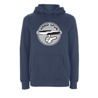 HANDSPUN RECORDS - Classic Front Print GREY Logo Hoodie – Rave inspired 90s streetwear, retro fashion from Have a nice day london store 
