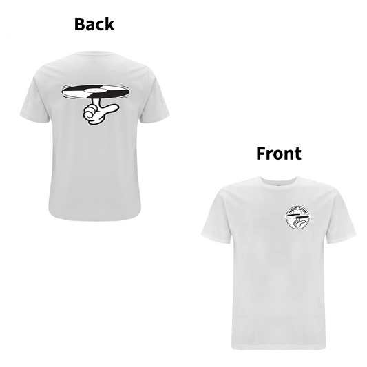 HANDSPUN  RECORDS  -  CLASSIC LOGO Front and Back Print T-shirt - A Have A Nice Day Brand.