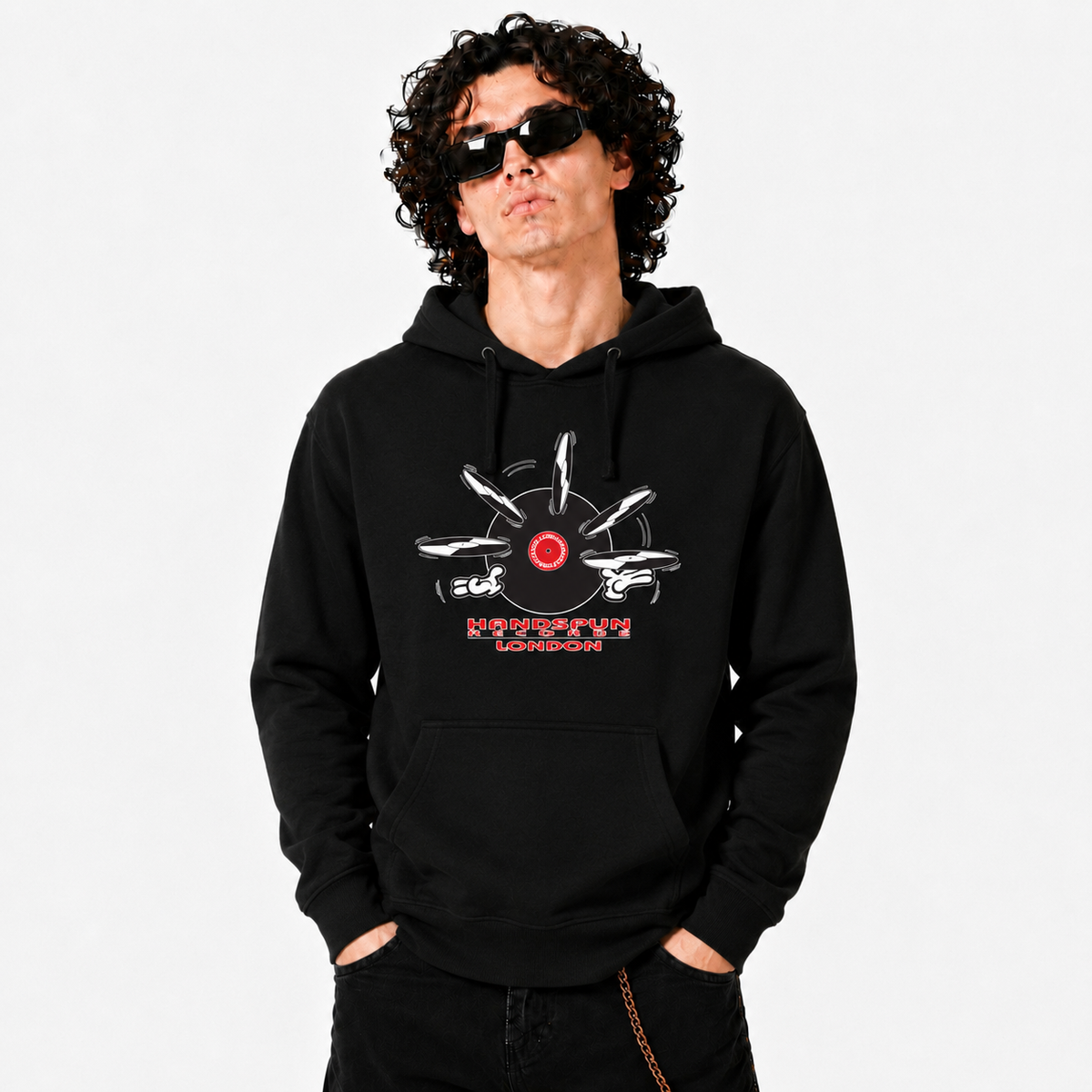 Handspun Records Jugglery Front Print Hoody