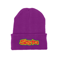 Sista Embroidered Logo Original cuffed long beanie – Rave inspired 90s streetwear, retro fashion from Have a nice day london store 