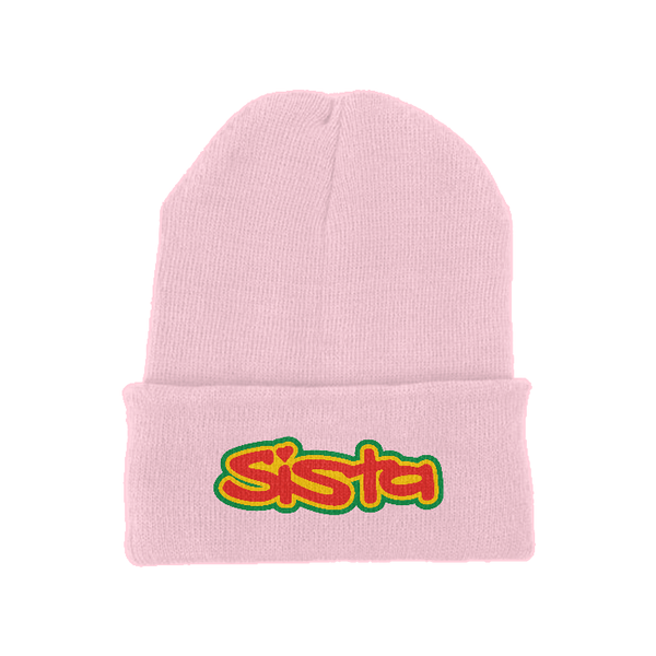 Sista Embroidered Logo Original cuffed long beanie – Rave inspired 90s streetwear, retro fashion from Have a nice day london store 